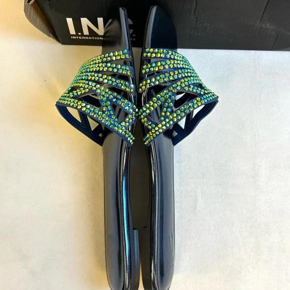 NEW INC International Concepts Tianah Rhinestone Slip-On Slide Sandals / Sz 10 - Picture 8 of 9